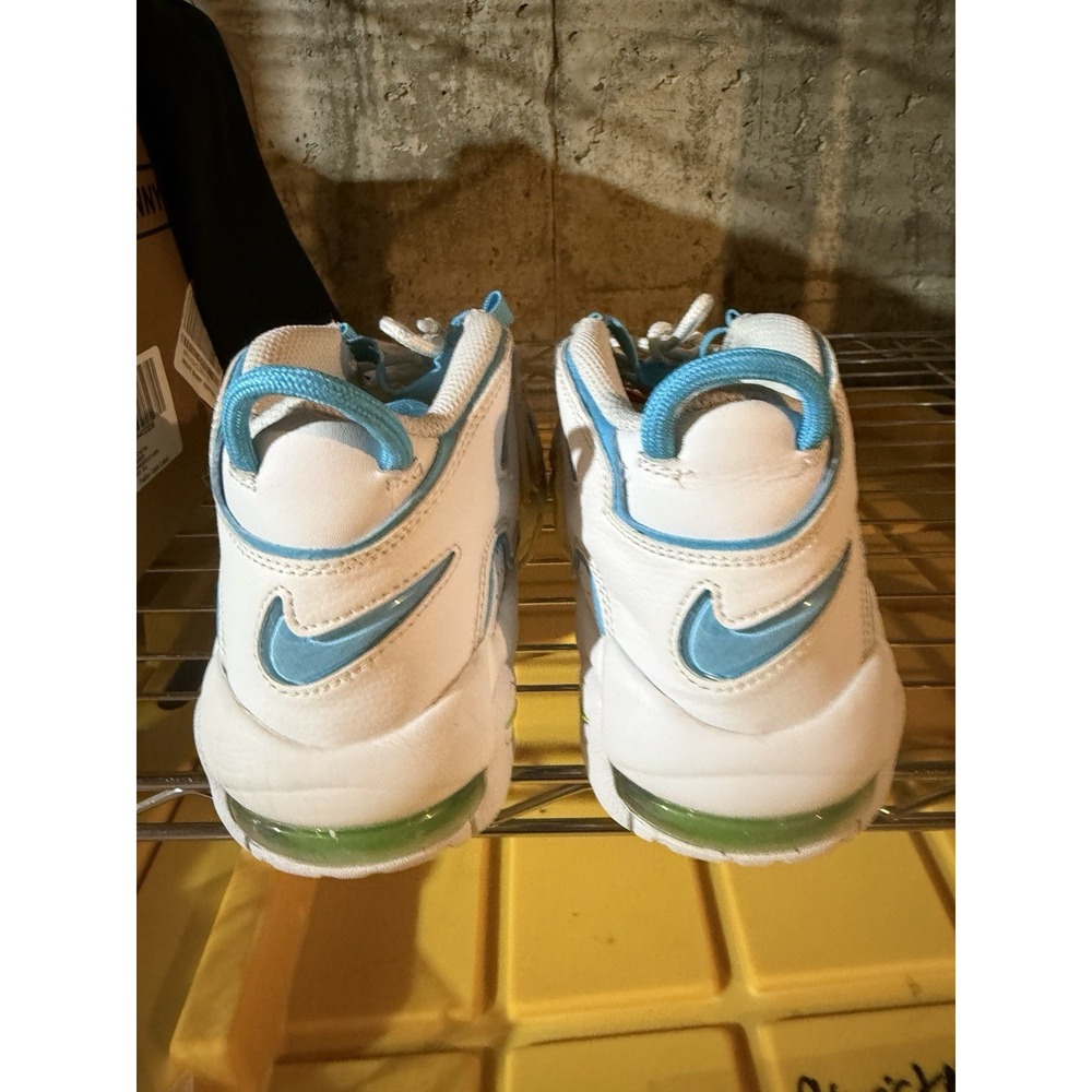Nike Air More Uptempo BP White/Baltic Blue-Opti Yellow Shoes Size 5Y FJ4625-100 - Picture 5 of 7